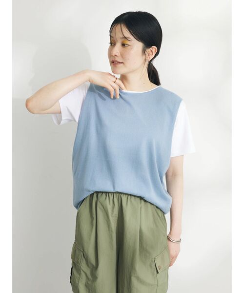 CRAFT STANDARD BOUTIQUE(クラフトスタンダードブティック)の「2点セット カットプルオーバー+ニットベスト(ニット/セーター・レディース・モカ/アイボリー/ブラック/サックスブルー・FREE)」の5枚目の写真