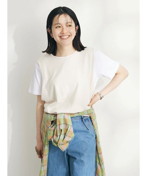 CRAFT STANDARD BOUTIQUE(クラフトスタンダードブティック)の「2点セット カットプルオーバー+ニットベスト(ニット/セーター・レディース・モカ/アイボリー/ブラック/サックスブルー・FREE)」の16枚目の写真