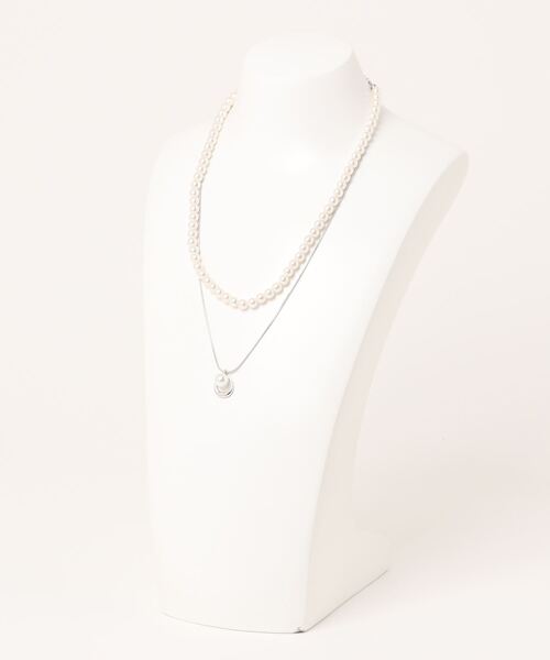 Kana（カナ）の「オープンドロップ スネーク チェーン パール ネックレス 結婚式 オケージョン デイリー（ネックレス・レディース・ゴールド/シルバー・フリー）」の3枚目の写真