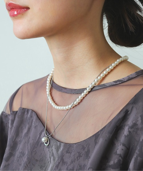 Kana（カナ）の「オープンドロップ スネーク チェーン パール ネックレス 結婚式 オケージョン デイリー（ネックレス・レディース・ゴールド/シルバー・フリー）」の11枚目の写真