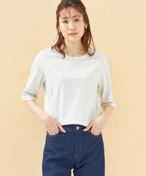 DECOY SINCE 1981（デコイシンスイチキュウハチイチ）の「【接触冷感・UVカット】オーガニックコットンTシャツ（Tシャツ/カットソー・レディース・ネイビー/グレー/サックスブルー・M/L/LL）」の17枚目の写真