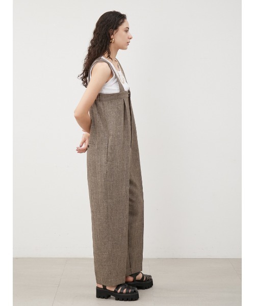 Mila Owen（ミラオーウェン）の「コクーンシルエットベアサロペット【手洗い可能】（つなぎ/オールインワン・レディース・アイボリー/モカ/ブラック・0/1）」の17枚目の写真