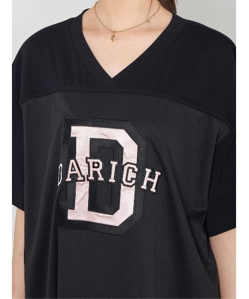 Darich(ダーリッチ)の「メッシュアップリケビッグTシャツ(Tシャツ/カットソー・レディース・ホワイト/ブラック・FREE)」の11枚目の写真