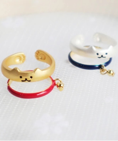 Port（ポート）の「【 フリーサイズ 】 肉球 首輪 2連 リング / 猫 デザイン 指輪 #（リング・レディース・シルバー/ゴールド・FREE）」の7枚目の写真