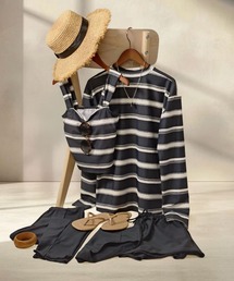 OSYAREVO | 水着 レディース 体型カバー ラッシュガード 5点セット タンキニ 紫外線カット率 99％以上 UPF50+ uvカット フィットネス 水陸両用 ラッシュレギンス 付き セットアップ セパレート(水着)