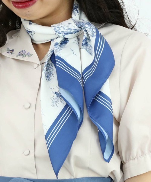 F i.n.t(フィント)の「トワル風マリン柄スカーフ/fint(ストール/ショール・レディース・ブルー/グリーン・FREE)」の12枚目の写真
