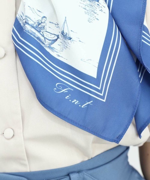 F i.n.t(フィント)の「トワル風マリン柄スカーフ/fint(ストール/ショール・レディース・ブルー/グリーン・FREE)」の13枚目の写真
