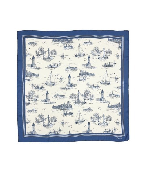 F i.n.t(フィント)の「トワル風マリン柄スカーフ/fint(ストール/ショール・レディース・ブルー/グリーン・FREE)」の9枚目の写真