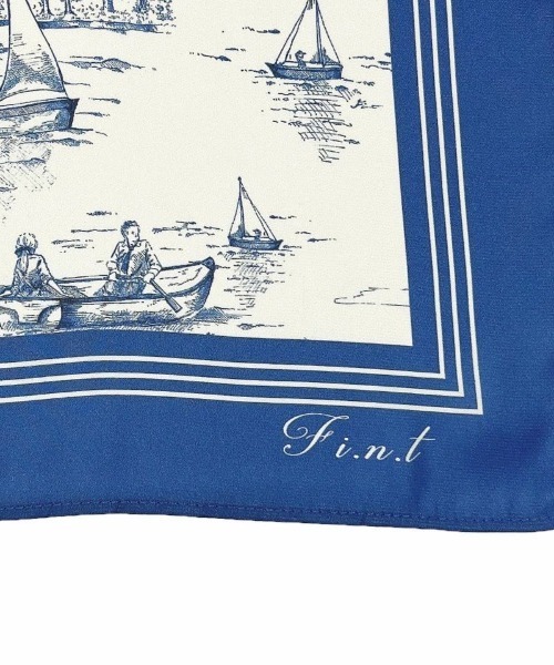 F i.n.t(フィント)の「トワル風マリン柄スカーフ/fint(ストール/ショール・レディース・ブルー/グリーン・FREE)」の3枚目の写真