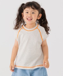 JAM & LINK | 配色ステッチ ワイドフレンチスリーブTシャツ(Tシャツ/カットソー)