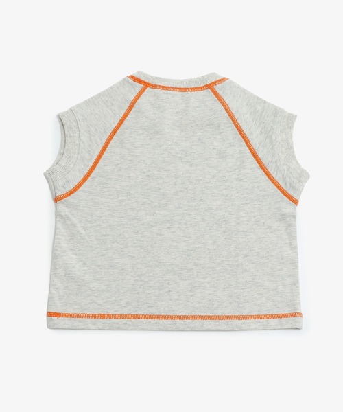 JAM & LINK(ジャムアンドリンク)の「配色ステッチ ワイドフレンチスリーブTシャツ(Tシャツ/カットソー・キッズ・ネイビー/ターコイズブルー/ブラック/ピンク/ホワイト/オートミール/パープル・90cm/100cm/160cm/150cm/140cm/130cm/120cm/110cm)」の9枚目の写真