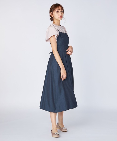 LAISSE PASSE(レッセパッセ)の「フレアーキャミワンピース(ワンピース・レディース・ダークブルー/ベージュ・SMALL/MEDIUM)」の2枚目の写真