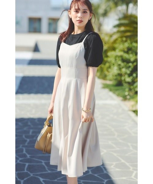 LAISSE PASSE(レッセパッセ)の「フレアーキャミワンピース(ワンピース・レディース・ダークブルー/ベージュ・SMALL/MEDIUM)」の10枚目の写真