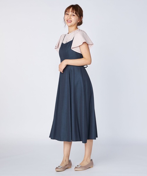 LAISSE PASSE(レッセパッセ)の「フレアーキャミワンピース(ワンピース・レディース・ダークブルー/ベージュ・SMALL/MEDIUM)」の8枚目の写真