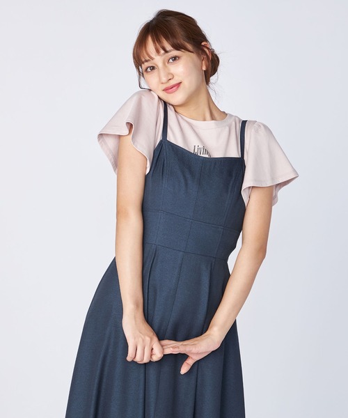 LAISSE PASSE(レッセパッセ)の「フレアーキャミワンピース(ワンピース・レディース・ダークブルー/ベージュ・SMALL/MEDIUM)」の7枚目の写真