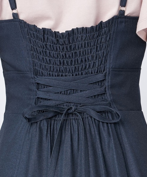 LAISSE PASSE(レッセパッセ)の「フレアーキャミワンピース(ワンピース・レディース・ダークブルー/ベージュ・SMALL/MEDIUM)」の5枚目の写真