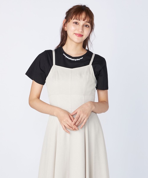 LAISSE PASSE(レッセパッセ)の「フレアーキャミワンピース(ワンピース・レディース・ダークブルー/ベージュ・SMALL/MEDIUM)」の13枚目の写真