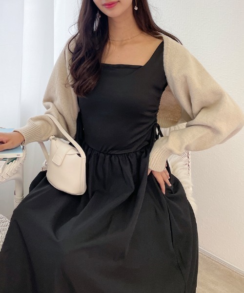 VIVID LADY(ビビッドレディー)の「ニットボレロカーディガン レディース 長袖(カーディガン/ボレロ・レディース・ブラック/ベージュ/ミント・FREE)」の19枚目の写真
