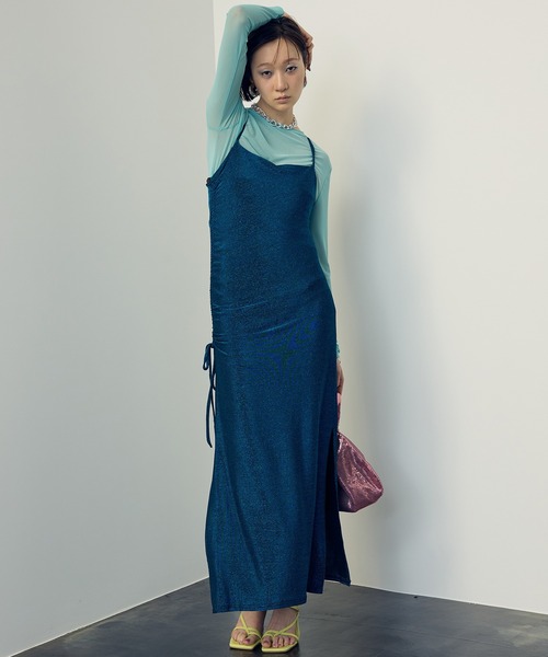 uyu.(ウユ)の「シアーメッシュ メローカットソー(Tシャツ/カットソー・レディース・ブラック/グリーン/ブルー/ピンク/ホワイト・FREE)」の13枚目の写真