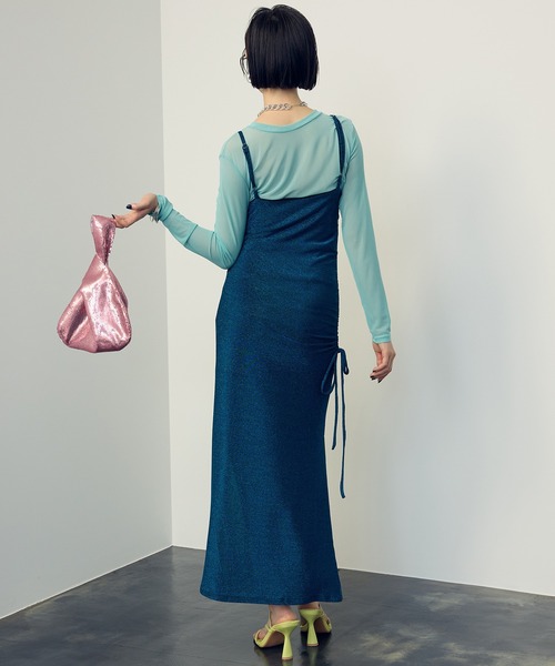 uyu.(ウユ)の「シアーメッシュ メローカットソー(Tシャツ/カットソー・レディース・ブラック/グリーン/ブルー/ピンク/ホワイト・FREE)」の14枚目の写真