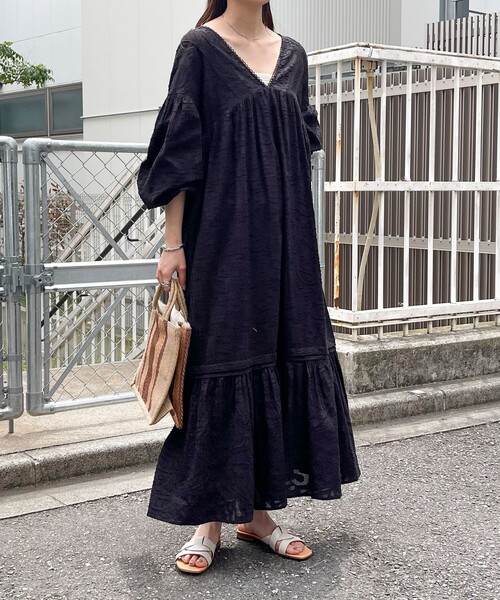 セール】コットンジャガードワンピース（ワンピース）｜fredy emue