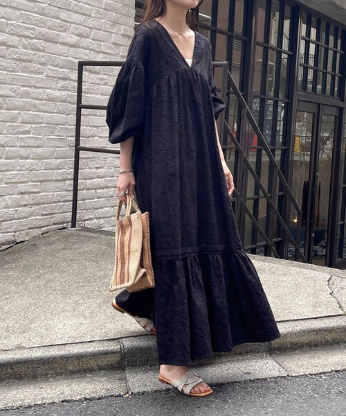 セール】コットンジャガードワンピース（ワンピース）｜fredy emue
