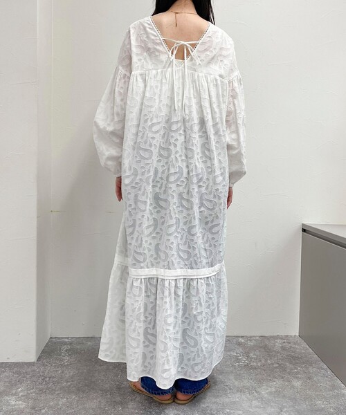 fredy emue（フレディエミュ）の「コットンジャガードワンピース（ワンピース・レディース・オフホワイト/ブラック/ブラウン・38）」の22枚目の写真