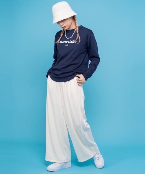 marie claire bis(マリクレール ビス)の「【別注】WEB限定 marie claire bis/マリ・クレール ビス ブランド デザイン ロゴ ラバープリント ラウンド裾 長袖 Tシャツ(Tシャツ/カットソー・レディース・ネイビー系1/ブラック系1/ネイビー系2/ブラック系2/ホワイト系3/ホワイト系2/ホワイト系1・L/M/S)」の18枚目の写真