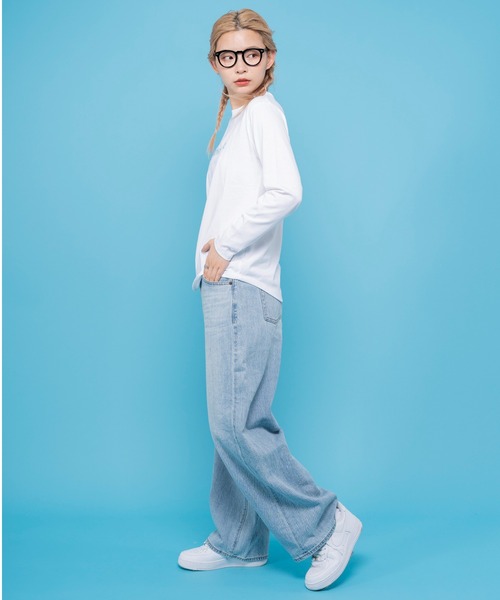 marie claire bis(マリクレール ビス)の「【別注】WEB限定 marie claire bis/マリ・クレール ビス ブランド デザイン ロゴ ラバープリント ラウンド裾 長袖 Tシャツ(Tシャツ/カットソー・レディース・ネイビー系1/ブラック系1/ネイビー系2/ブラック系2/ホワイト系3/ホワイト系2/ホワイト系1・L/M/S)」の11枚目の写真