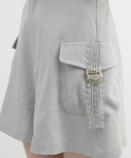 F i.n.t（フィント）の「レース使いショートカーゴパンツ/fint（カーゴパンツ・レディース・ライトグレー・FREE）」の5枚目の写真