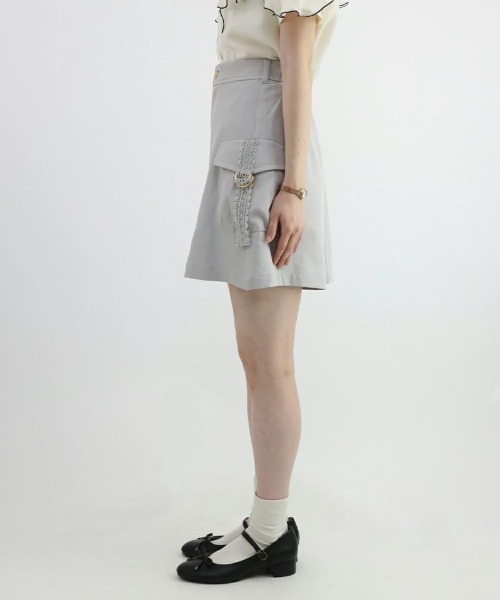 F i.n.t（フィント）の「レース使いショートカーゴパンツ/fint（カーゴパンツ・レディース・ライトグレー・FREE）」の8枚目の写真