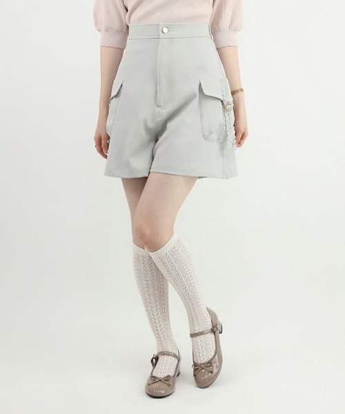 F i.n.t（フィント）の「レース使いショートカーゴパンツ/fint（カーゴパンツ・レディース・ライトグレー・FREE）」の10枚目の写真
