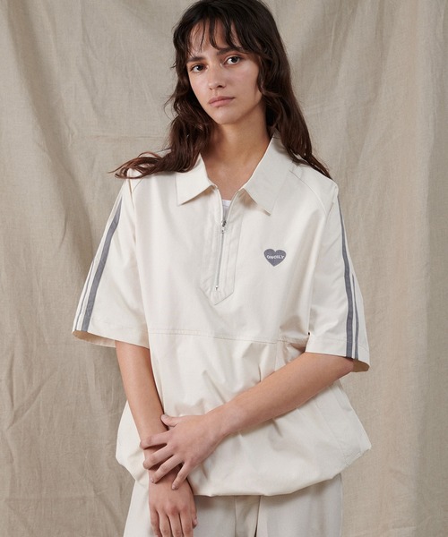 ONCILY(オンシェリー)の「HALF ZIP TRACK SHIRT / ハーフジップトラックシャツ(シャツ/ブラウス・メンズ・ネイビー/アイボリー・MEDIUM/LARGE)」の15枚目の写真