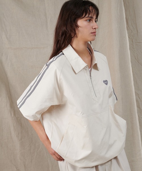 ONCILY(オンシェリー)の「HALF ZIP TRACK SHIRT / ハーフジップトラックシャツ(シャツ/ブラウス・メンズ・ネイビー/アイボリー・MEDIUM/LARGE)」の16枚目の写真