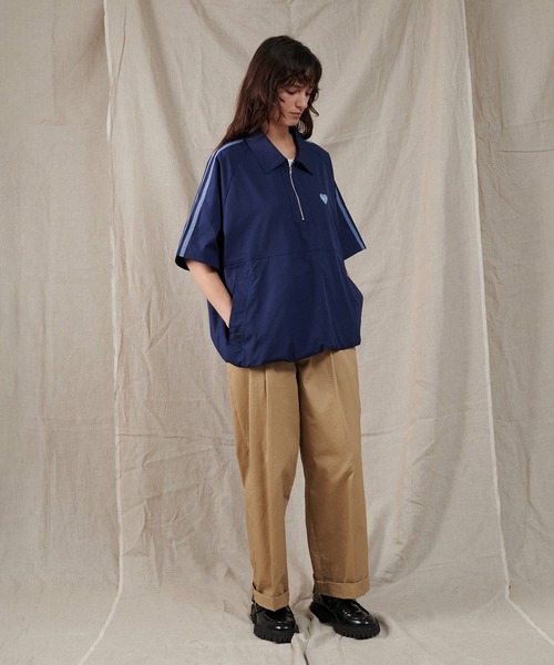 ONCILY(オンシェリー)の「HALF ZIP TRACK SHIRT / ハーフジップトラックシャツ(シャツ/ブラウス・メンズ・ネイビー/アイボリー・MEDIUM/LARGE)」の9枚目の写真