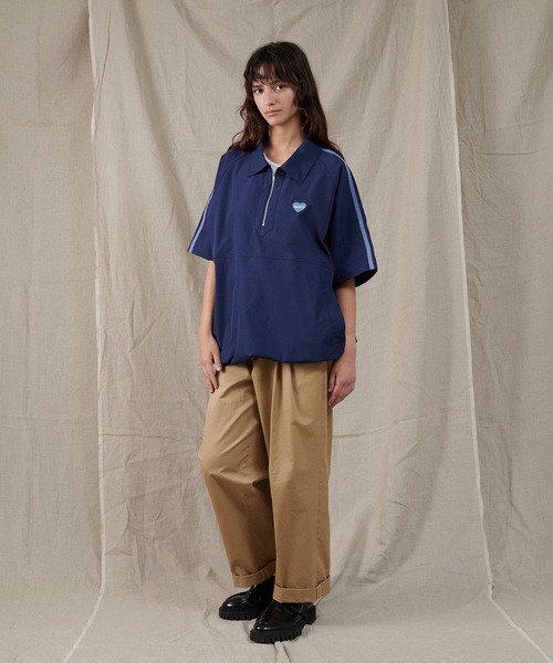 ONCILY(オンシェリー)の「HALF ZIP TRACK SHIRT / ハーフジップトラックシャツ(シャツ/ブラウス・メンズ・ネイビー/アイボリー・MEDIUM/LARGE)」の7枚目の写真
