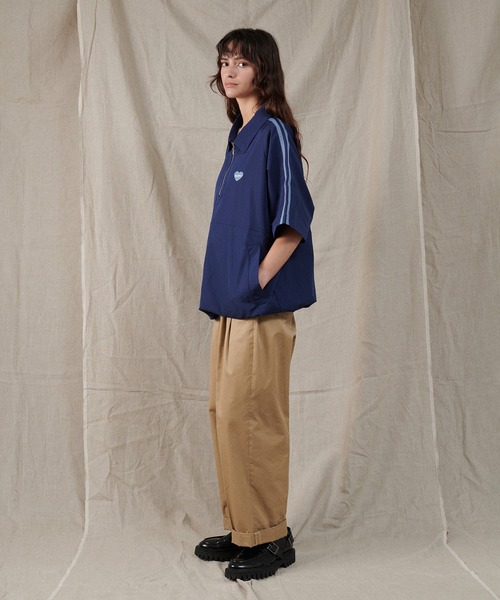 ONCILY(オンシェリー)の「HALF ZIP TRACK SHIRT / ハーフジップトラックシャツ(シャツ/ブラウス・メンズ・ネイビー/アイボリー・MEDIUM/LARGE)」の8枚目の写真
