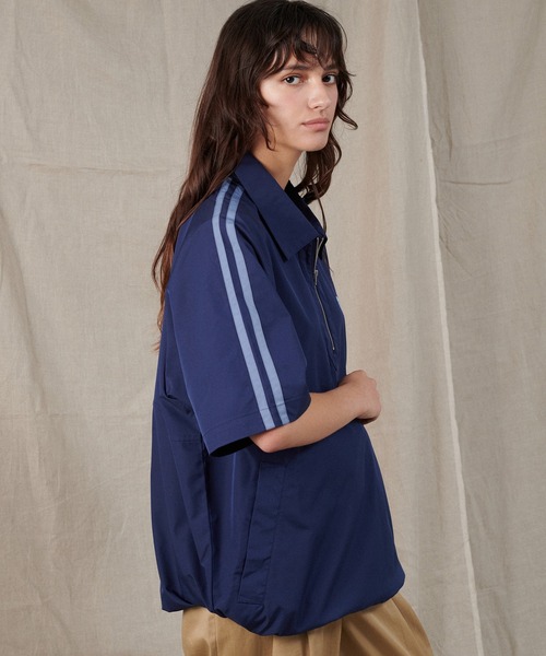 ONCILY(オンシェリー)の「HALF ZIP TRACK SHIRT / ハーフジップトラックシャツ(シャツ/ブラウス・メンズ・ネイビー/アイボリー・MEDIUM/LARGE)」の5枚目の写真