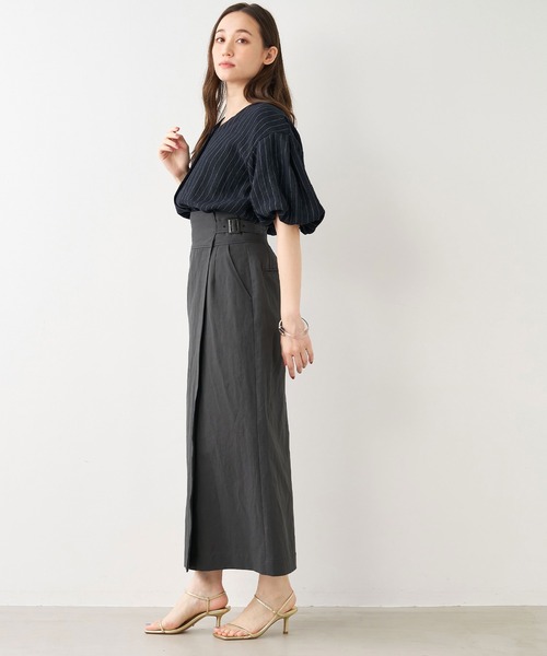 MICA&DEAL(マイカ&ディール)の「パフスリーブリネンブラウス(シャツ/ブラウス・レディース・マルチ/ホワイト×ブラック/ベージュ・FREE)」の20枚目の写真