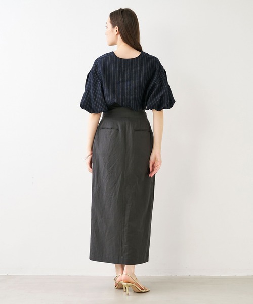 MICA&DEAL(マイカ&ディール)の「パフスリーブリネンブラウス(シャツ/ブラウス・レディース・マルチ/ホワイト×ブラック/ベージュ・FREE)」の19枚目の写真