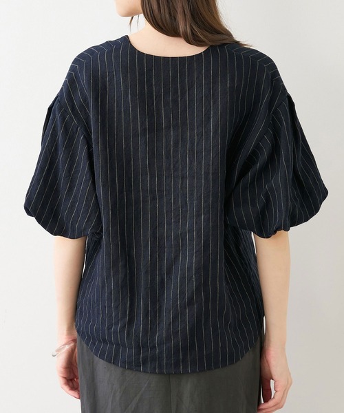 MICA&DEAL(マイカ&ディール)の「パフスリーブリネンブラウス(シャツ/ブラウス・レディース・マルチ/ホワイト×ブラック/ベージュ・FREE)」の17枚目の写真