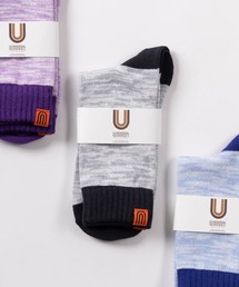 UNIVERSAL OVERALL（ユニバーサルオーバーオール）の「【94】【UNIVERSAL OVERALL/ユニバーサルオーバーオール】タイダイ/グラデーション/リンガー ワンポイント リブクルーソックス（ソックス/靴下）」