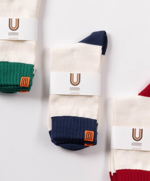 UNIVERSAL OVERALL（ユニバーサルオーバーオール）の「【94】【UNIVERSAL OVERALL/ユニバーサルオーバーオール】タイダイ/グラデーション/リンガー ワンポイント リブクルーソックス（ソックス/靴下・メンズ・サックスブルー/レモンイエロー/パープル/ブラック/ミント/オレンジ/グレー/イエロー/ブラック系/ブルー系/イエロー系/オレンジ系/グレー系/ライトグリーン系/パープル系/ブラック系1/ブラック系2/ネイビー系/ネイビー系1/グリーン系1/グリーン系2/グリーン系/パープル系1/イエロー系1/ブルー系1/レッド系/オレンジ系1/オレンジ系2・FREE）」の13枚目の写真