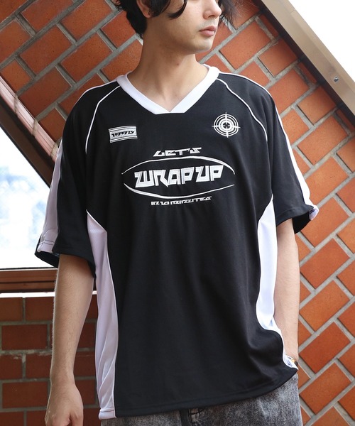 ８(eight)（エイト）の「メッシュVネックプルオーバー（Tシャツ/カットソー・メンズ・ブラック/ネイビー/ホワイト・LARGE/MEDIUM）」の2枚目の写真