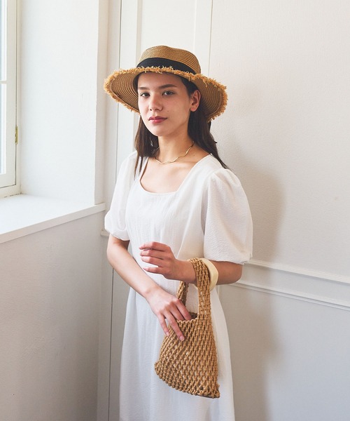 Teem Store(チームストア)の「コットンロープハンドBAG(ハンドバッグ・レディース・ローズ/ブラック/ホワイト/グリーン/ベージュ/パープル・F)」の18枚目の写真