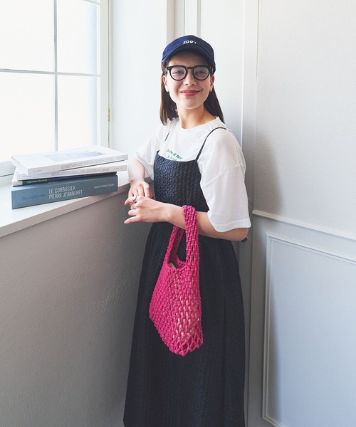 Teem Store(チームストア)の「コットンロープハンドBAG(ハンドバッグ・レディース・ローズ/ブラック/ホワイト/グリーン/ベージュ/パープル・F)」の22枚目の写真