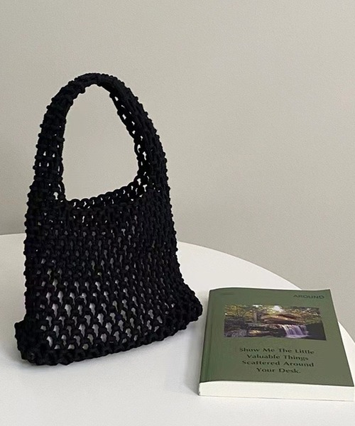 Teem Store(チームストア)の「コットンロープハンドBAG(ハンドバッグ・レディース・ローズ/ブラック/ホワイト/グリーン/ベージュ/パープル・F)」の7枚目の写真