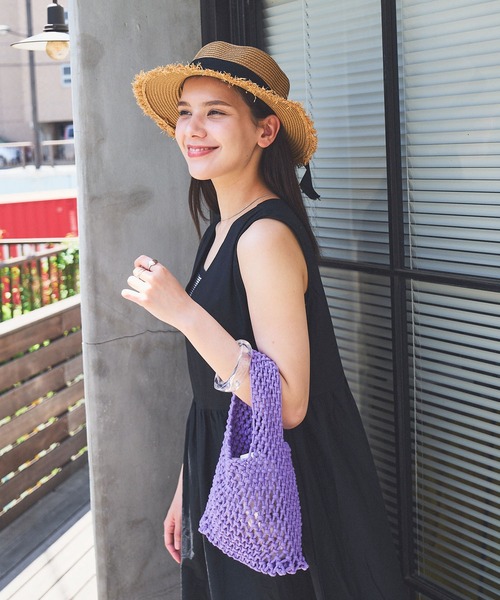Teem Store(チームストア)の「コットンロープハンドBAG(ハンドバッグ・レディース・ローズ/ブラック/ホワイト/グリーン/ベージュ/パープル・F)」の11枚目の写真