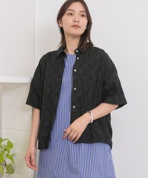 塩縮ドットプリントシャツ