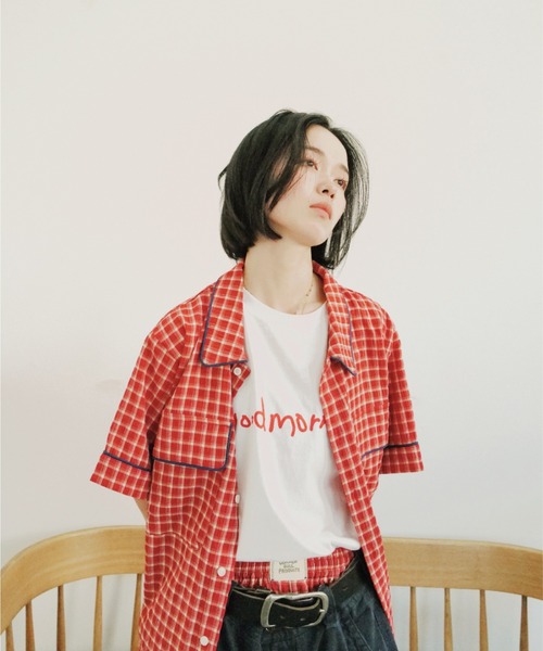 common gull products.(コモンガルプロダクツ)の「おやすみと行ってきますのパンツ、夏(その他パンツ・レディース・ライトブルー/レッド・MEDIUM/LARGE)」の9枚目の写真